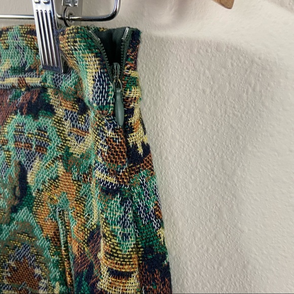 Zara Basic Tapestry Print High Waist Side Zip Wool Blend Mini Shorts Sz M NWT - Picture 5 of 9